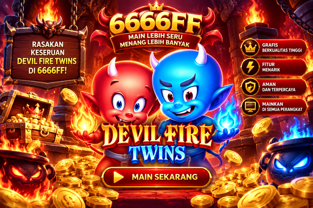 Game Devil Fire Twins 6666FF dengan iblis kembar merah biru dan tema api