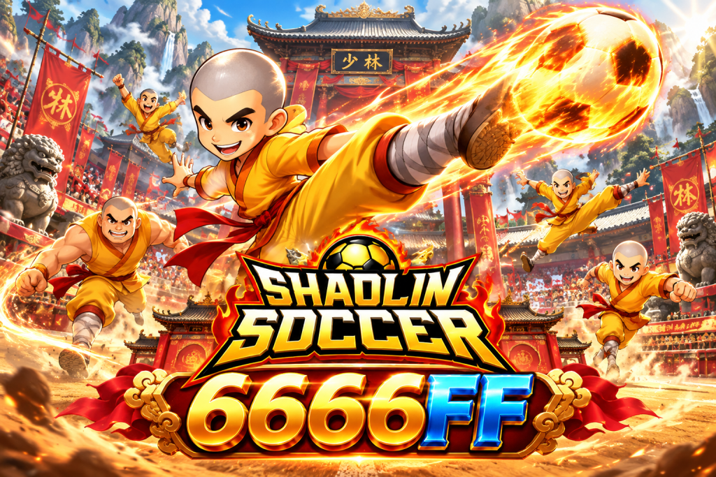 6666FF Shaolin Soccer dengan tendangan api, bola sepak, kuil Shaolin, dan aksi para biksu