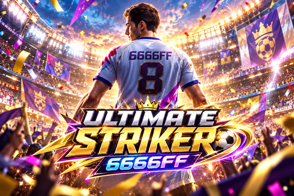 6666FF Ultimate Striker football player in stadium